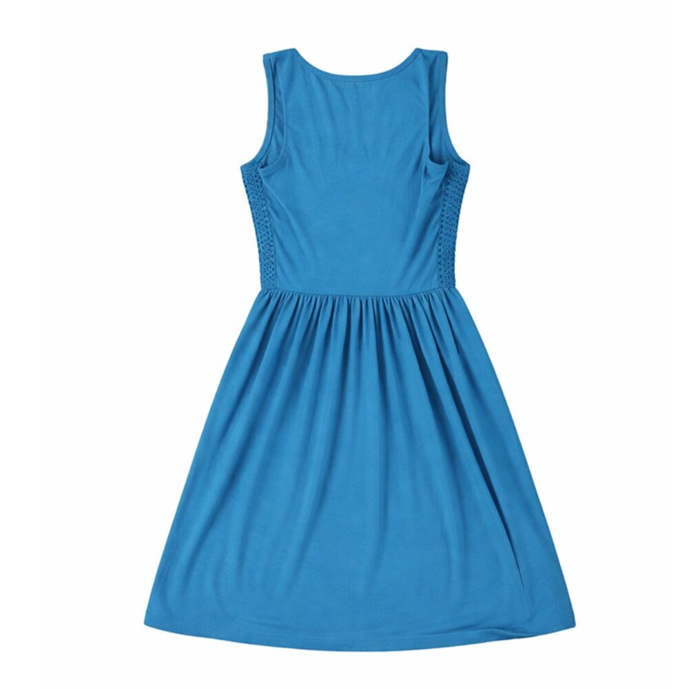 Mossimo Supply Co Blue Sleeveless Fit & Flare Dress XS Crochet Bodice - Picture 3 of 5